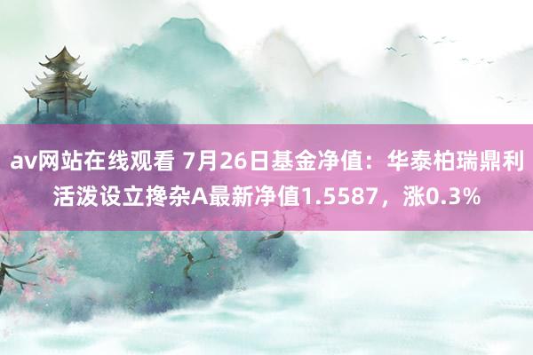 av网站在线观看 7月26日基金净值：华泰柏瑞鼎利活泼设立搀杂A最新净值1.5587，涨0.3%