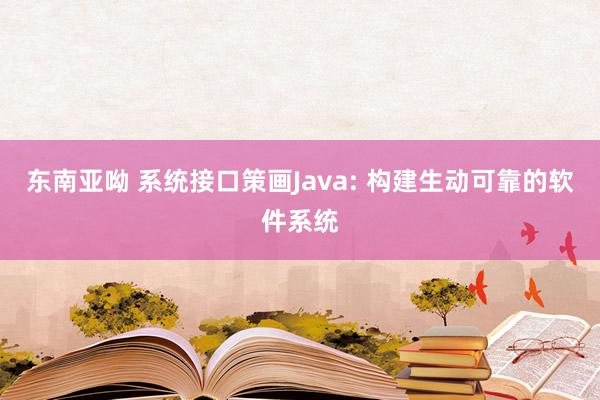 东南亚呦 系统接口策画Java: 构建生动可靠的软件系统