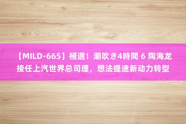 【MILD-665】極選！潮吹き4時間 6 陶海龙接任上汽世界总司理，想法提速新动力转型