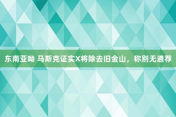 东南亚呦 马斯克证实X将除去旧金山，称别无遴荐