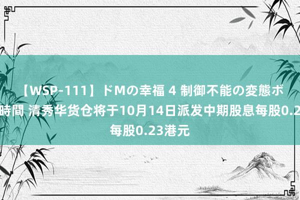 【WSP-111】ドMの幸福 4 制御不能の変態ボディ4時間 清秀华货仓将于10月14日派发中期股息每股0.23港元