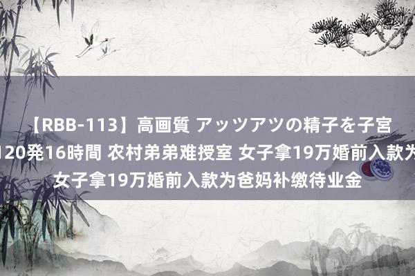 【RBB-113】高画質 アッツアツの精子を子宮に孕ませ中出し120発16時間 农村弟弟难授室 女子拿19万婚前入款为爸妈补缴待业金