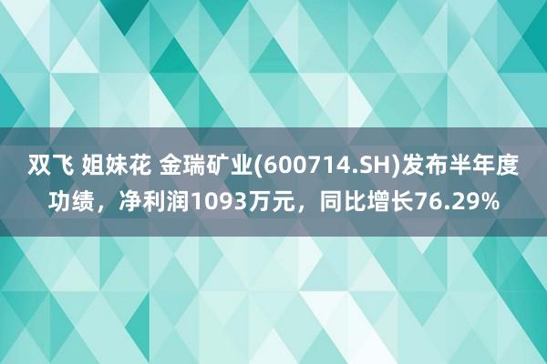 双飞 姐妹花 金瑞矿业(600714.SH)发布半年度功绩，净利润1093万元，同比增长76.29%