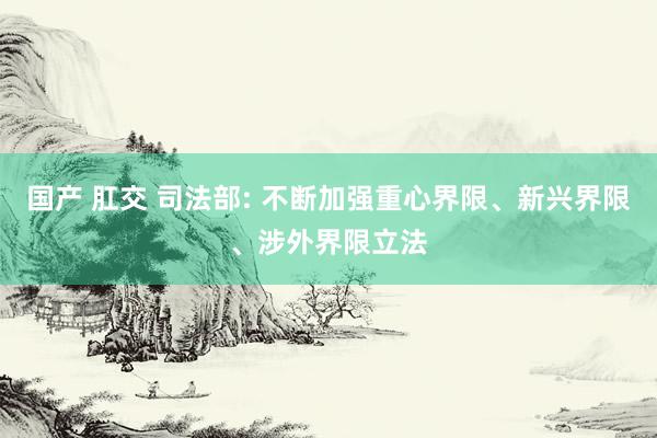 国产 肛交 司法部: 不断加强重心界限、新兴界限、涉外界限立法